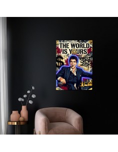 Cuadro Tony Montana El Mundo es Tuyo 35 x 50 cm | Decoración urbana