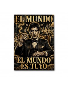 Cuadro Tony Montana El Mundo es Tuyo 35 x 50 cm | Decoración premium 2