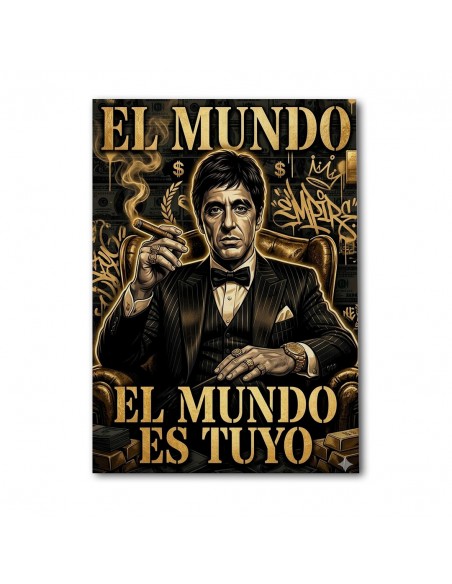 Cuadro Tony Montana El Mundo es Tuyo 35 x 50 cm | Decoración premium