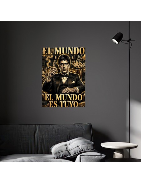 Cuadro Tony Montana El Mundo es Tuyo 35 x 50 cm | Decoración premium