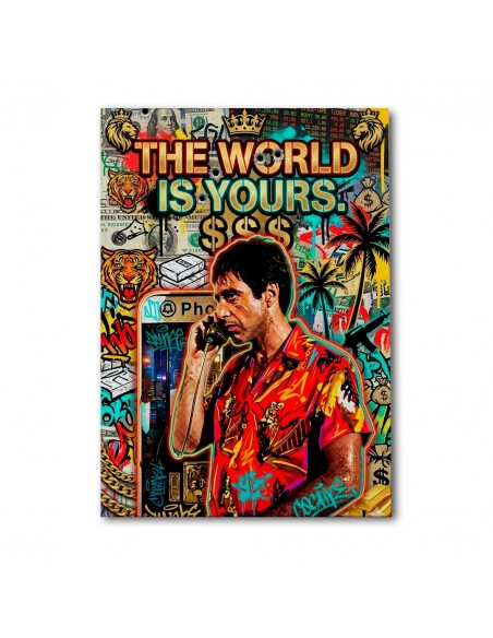 Cuadro Tony Montana El Mundo es Tuyo 35 x 50 cm | Arte urbano premium