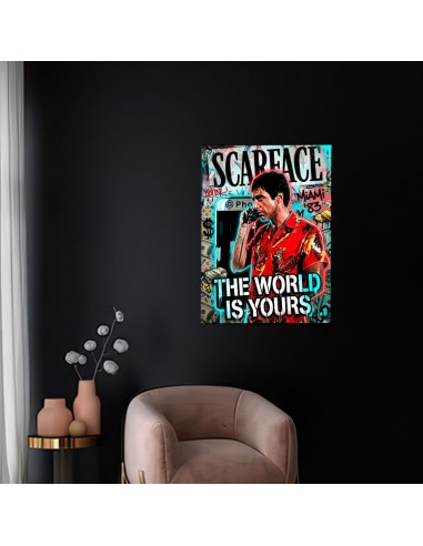 Cuadro Tony Montana Scarface El Mundo es Tuyo 35 x 50 cm | Arte urbano