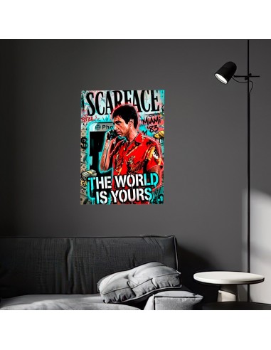 Cuadro Tony Montana Scarface El Mundo es Tuyo 35 x 50 cm | Arte urbano