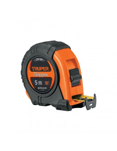 Flexómetro Truper Gripper 5 m Resistente a Impactos TRUPER