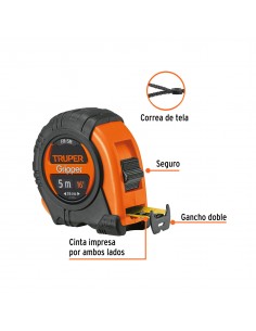 Flexómetro Truper Gripper 5 m Resistente a Impactos TRUPER 2