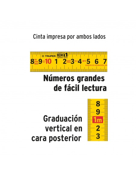 Flexómetro Truper Gripper 3 m Contra Impactos