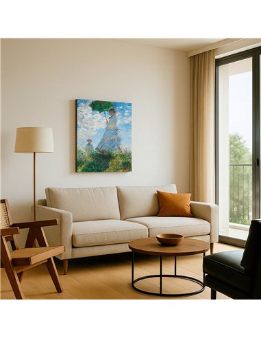 Cuadro The Woman with a Parasol- Claude Monet 62x50cm Canvas