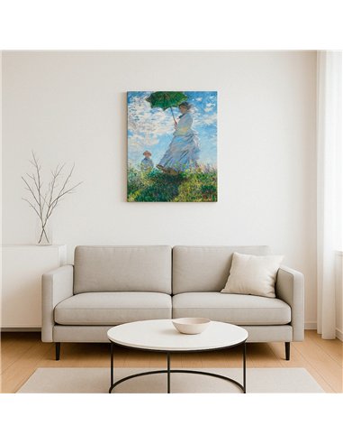 Cuadro The Woman with a Parasol- Claude Monet 62x50cm Canvas