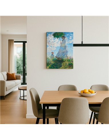 Cuadro The Woman with a Parasol- Claude Monet 62x50cm Canvas