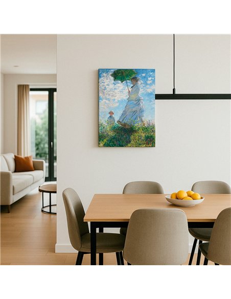 Cuadro The Woman with a Parasol- Claude Monet 62x50cm Canvas