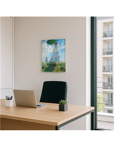 Cuadro The Woman with a Parasol- Claude Monet 62x50cm Canvas