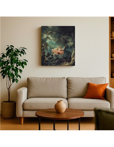 Cuadro The Swing - Jean-Honoré Fragonard 62x50cm Canvas