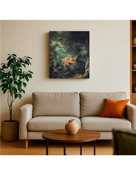 Cuadro The Swing - Jean-Honoré Fragonard 62x50cm Canvas