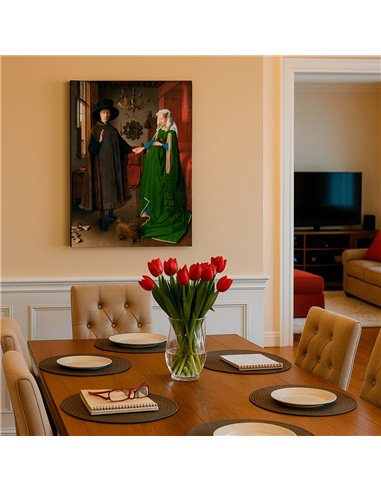 Cuadro The Arnolfini Portrait - Jan van Eyck 68x50cm Canvas