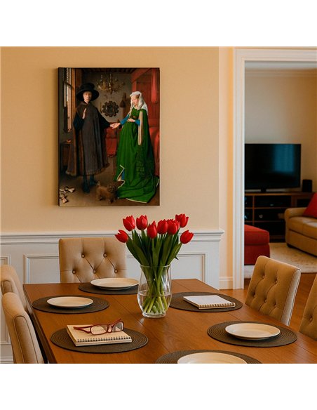 Cuadro The Arnolfini Portrait - Jan van Eyck 68x50cm Canvas