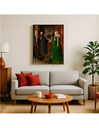 Cuadro The Arnolfini Portrait - Jan van Eyck 68x50cm Canvas