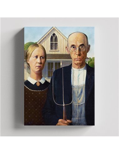 Cuadro American Gothic - Grant Wood 60x50cm Canvas