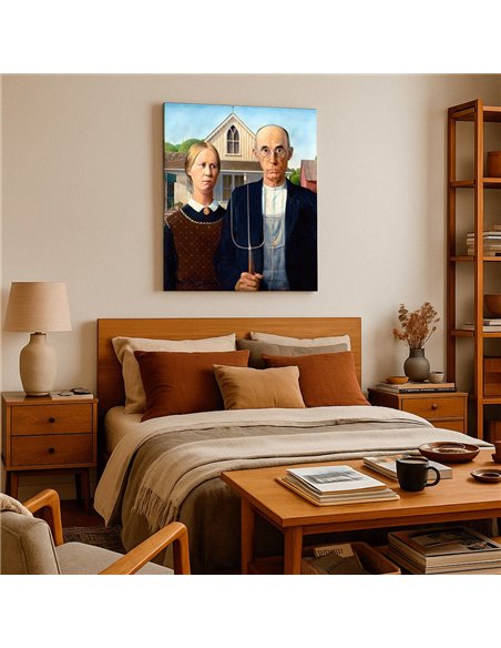 Cuadro American Gothic - Grant Wood 60x50cm Canvas