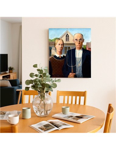 Cuadro American Gothic - Grant Wood 60x50cm Canvas