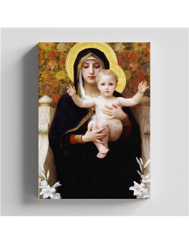 Cuadro La Virgen de los Lirios W.A.Bouguereau 73x50cm Canvas
