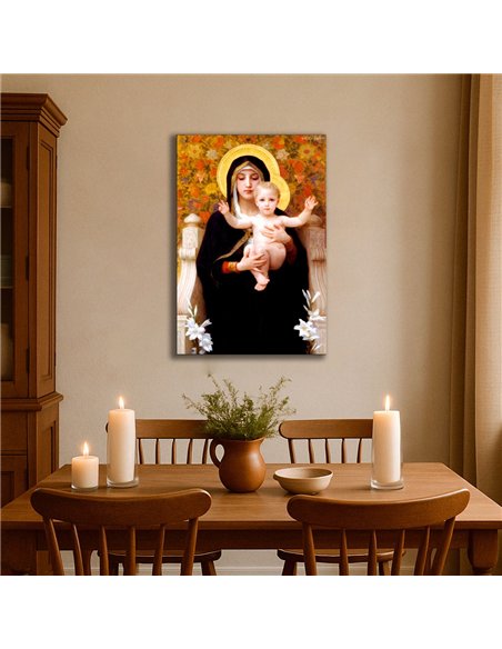 Cuadro La Virgen de los Lirios W.A.Bouguereau 73x50cm Canvas