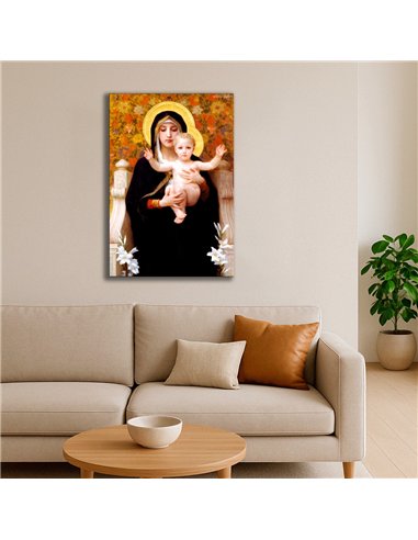 Cuadro La Virgen de los Lirios W.A.Bouguereau 73x50cm Canvas