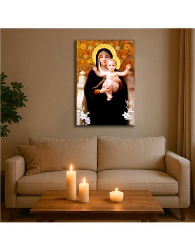 Cuadro La Virgen de los Lirios W.A.Bouguereau 73x50cm Canvas