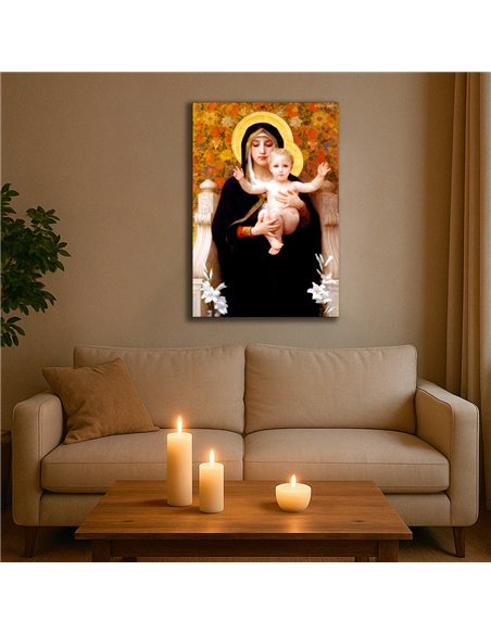 Cuadro La Virgen de los Lirios W.A.Bouguereau 73x50cm Canvas