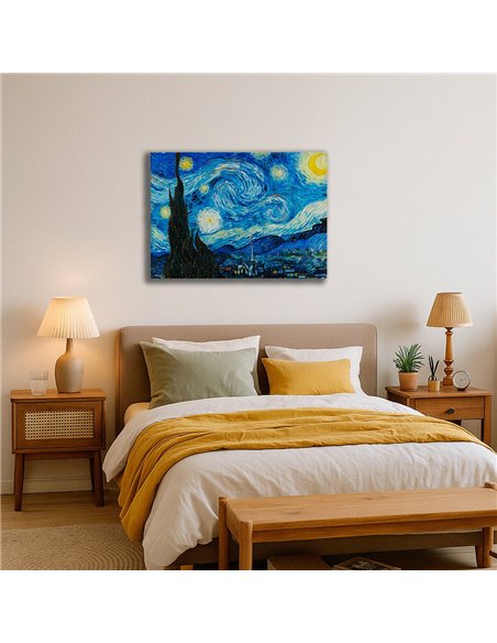 Cuadro The Starry Night - Vincent van Gogh 50x62cm Canvas
