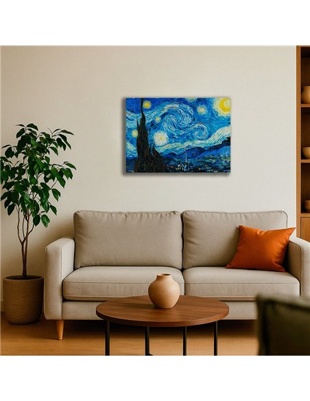 Cuadro The Starry Night - Vincent van Gogh 50x62cm Canvas
