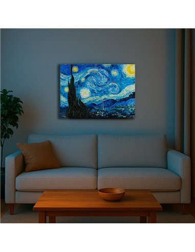 Cuadro The Starry Night - Vincent van Gogh 50x62cm Canvas