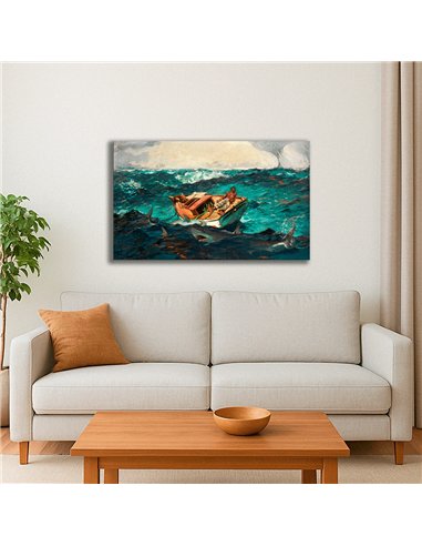Cuadro The Gulf Stream - Winslow Homer 82x50cm Canvas