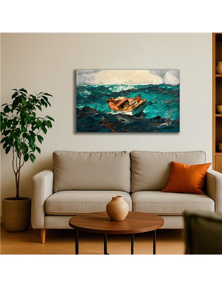 Cuadro The Gulf Stream - Winslow Homer 82x50cm Canvas