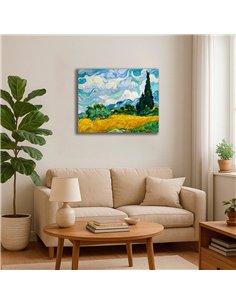 Cuadro Wheat Field with Cypresses - van Gogh 63x50cm Canvas 2