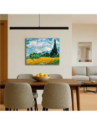 Cuadro Wheat Field with Cypresses - van Gogh 63x50cm Canvas