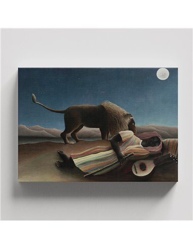 Cuadro The Sleeping Gypsy - Henri Rousseau 77x50cm Canvas