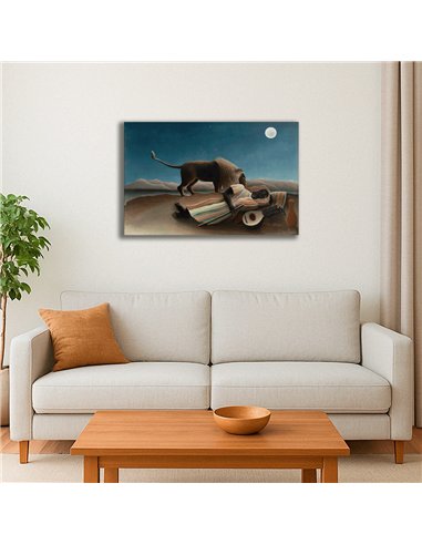 Cuadro The Sleeping Gypsy - Henri Rousseau 77x50cm Canvas