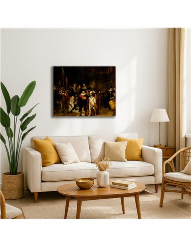 Cuadro The Night Watch - Rembrandt 61x50cm Canvas
