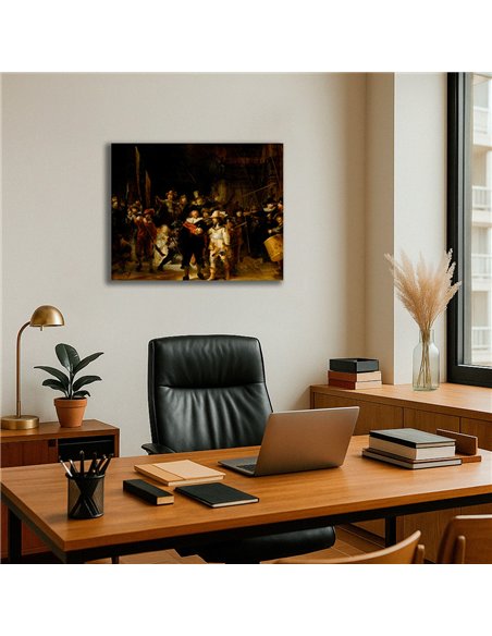 Cuadro The Night Watch - Rembrandt 61x50cm Canvas