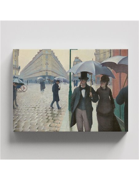 Cuadro Paris Street in Rainy W. - Caillebotte 66x50cm Canvas