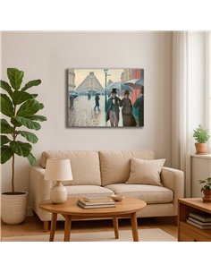 Cuadro Paris Street in Rainy W. - Caillebotte 66x50cm Canvas 2