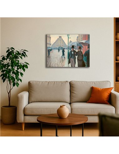 Cuadro Paris Street in Rainy W. - Caillebotte 66x50cm Canvas