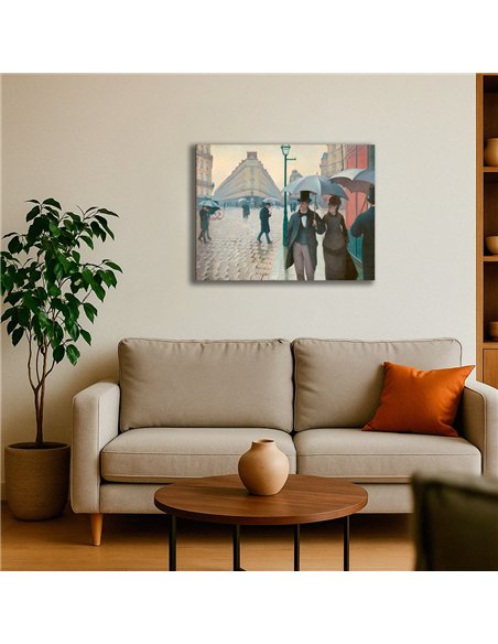 Cuadro Paris Street in Rainy W. - Caillebotte 66x50cm Canvas