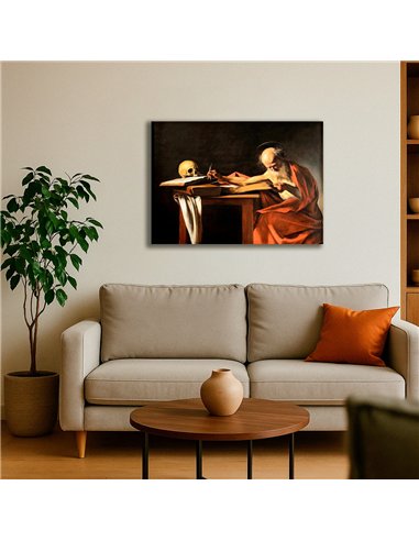 Cuadro Saint Jerome Writing - Caravaggio 69x50cm Canvas