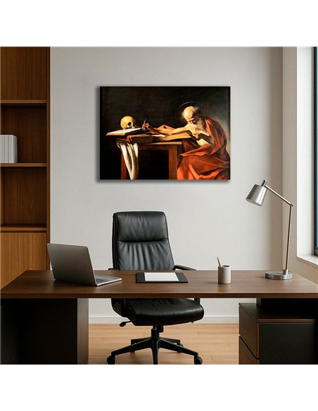 Cuadro Saint Jerome Writing - Caravaggio 69x50cm Canvas