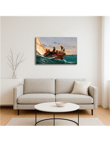 Cuadro Breezing Up (A Fair Wind) - Winslow H. 76x50cm Canvas