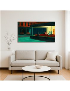 Cuadro Nighthawks - Edward Hopper 91x50cm Canvas