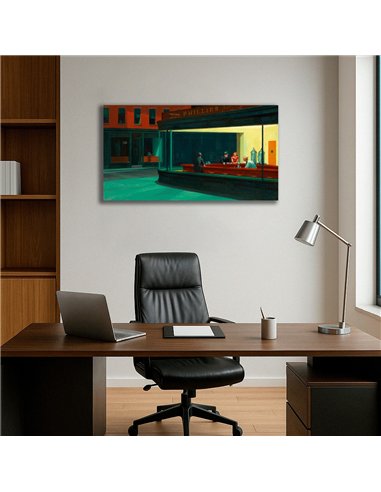 Cuadro Nighthawks - Edward Hopper 91x50cm Canvas
