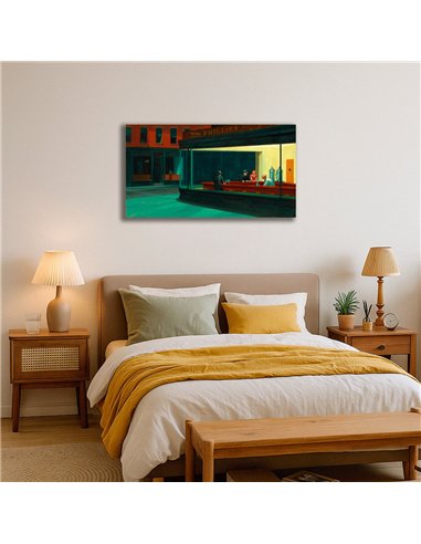 Cuadro Nighthawks - Edward Hopper 91x50cm Canvas