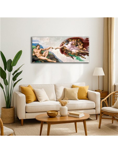 Cuadro The Creation Of Adam - Michelangelo 112x50cm Canvas